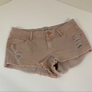Refuge Pink Denim Super Shortie Shorts